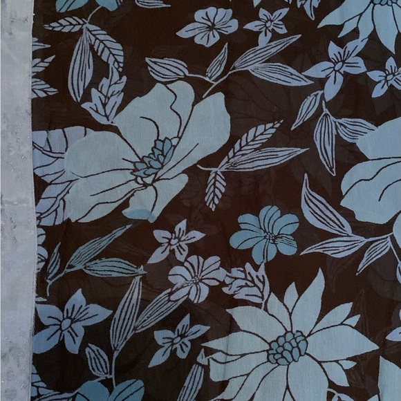 Kavita Blue Floral Scarf Tapestry Edging Head Scarf-Purse Twilly Tie Scarf - Picture 4 of 9